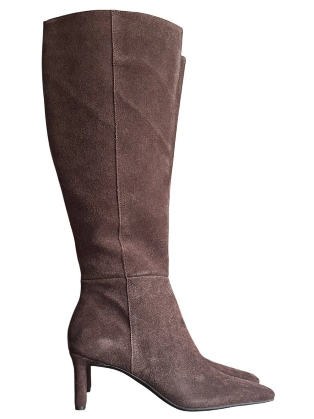 Dolce Vita Chocolate Brown Suede Knee-High Heeled Boots